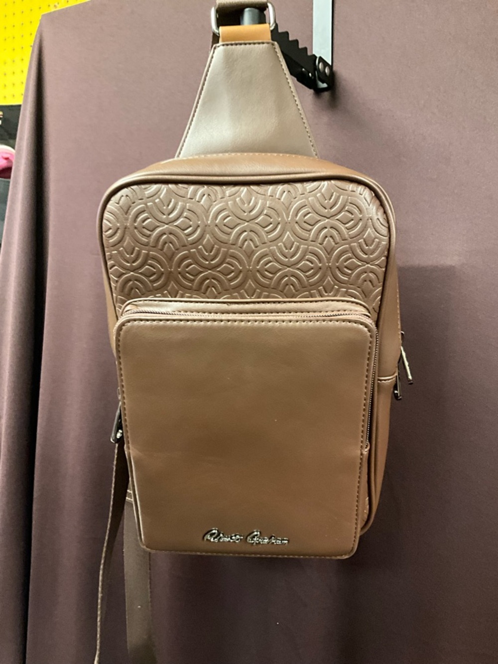 ROBERT GRAHAM, Brown Embossed Leather Sling Bag,